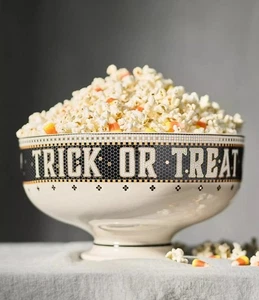 Anthropologie Bistro Tile Stoneware Candy Bowl Halloween Edition New - Picture 1 of 5