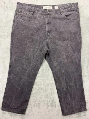 Pantalones de mezclilla para hombre PJ Mark 46x32 (real 46x30,5) lavado con ácido carbón pierna recta holgada Foto 1 de 4