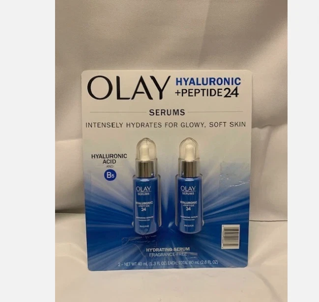 Olay Hyaluronic + Peptide 24 Serum, Fragrance-Free, 1.3 Fluid Ounce (Pack of 2) - Image 1 of 1