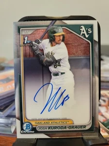 JOSH KURODA-GRAUER 2024 BOWMAN DRAFT CHROME PROSPECT #CPA-JK AUTO - Picture 1 of 2