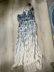 Maxi Vestido SURF GYPSY Mujer Blanco Azul Sin Mangas Talla M - Imagen 1 de 4