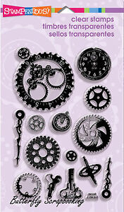 Steampunk Gears Watch Works Perfectly Clear Unmounted Stamps Set Stampendous NEW