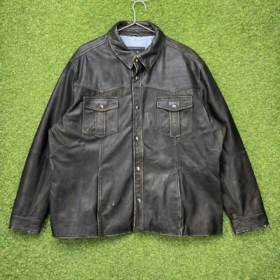 SCULLY Jacket Mens XXL Leather 1032 Vintage Black Western Biker Yellowstone Y2K - Image 1 of 4