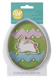 Wilton Spring Easter Egg Jumping Bunny Rabbit Cookie Cutter Set Baker Decorating - Picture 1 of 6