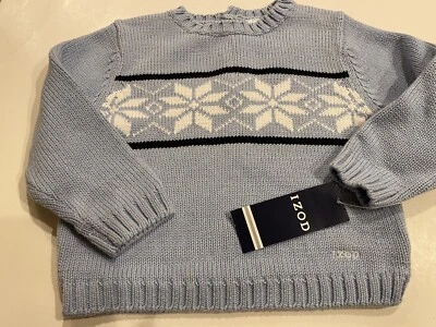 Nuevo suéter copo de nieve azul claro Izod para niños pequeños talla 12 meses Foto 1 de 2