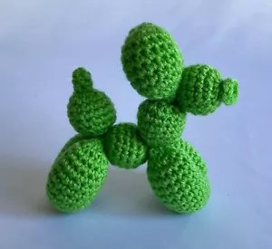 "Nuevo Peluche Amigurumi Perro Globo Verde Ganchillo Hecho a Mano 5""" - Imagen 1 de 3