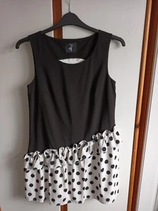 Fearne Cotton Black and Polka Dot Party Dress size 10 - Picture 1 of 5