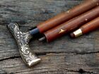 Antique Brass Designer Handle Wooden Walking Cane 3 Fold Walking Stick Handmade