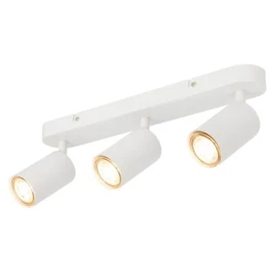 3 Way Ceiling Spotlight Adjustable GU10 Lamp Kitchen Spots Light 39cm IP20 White - Picture 1 of 11