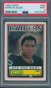 1983 Topps #294 Marcus Allen PSA MINT 9 *5392
