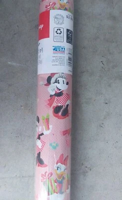 RARO De Colección Disney Papel de Envolver de Navidad Envoltura de Regalo Minnie Mouse Margarita 70 pies cuadrados EE. UU. Foto 1 de 4