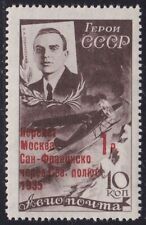 1935 RUSSIA, Yvert n. Air Mail no. 59 - 1 ruble su 10 krone bruno - MNH** Timbri