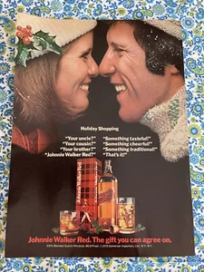 Vintage 1976 Johnnie Walker Red Print Ad - Christmas Holiday Holly - Ad Only - Bild 1 von 7