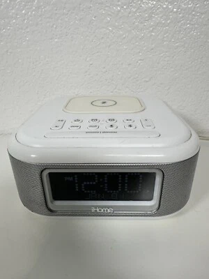 iHome IBTW23 белый будильник беспроводной зарядки Bluetooth радио USB - Изображение 1 из 4