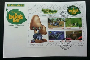 Palau Cartoon 1998 Worm Insect Fly Mushroom Animation (FDC) *rare - Picture 1 of 5