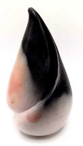 Art Pottery Signed Tear Drop Bud Vase Eclectic Black Grey Pink 5.25" Unusual - Picture 1 of 11