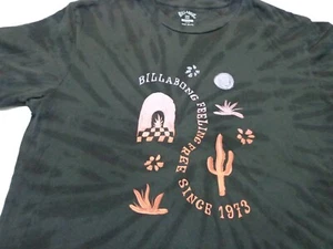 Billabong Feeling Free Since 1973 Black Tie Dye T Shirt Size Small - Picture 1 of 7