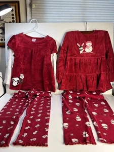 Vintage 2 Gymboree Girls Size 4 Tops ,5Tleggings—Red Panda And Red Snowman&bunny - Picture 1 of 23