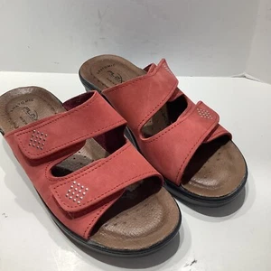 Flexus by Spring Step Womens Leather Adjustable Straps Sandal Red Sz. 5M, Exc - Picture 1 of 8