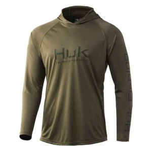 HUK Pursuit Vented Hoodie H1200397 Green /Seagrass Size S,M,L,XL,XXL UPF 50+ - Picture 1 of 15