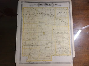 HENDRICKS & PUTNAM CO - ANTIQUE original 1876 Plat Map INDIANA Atlas 17" x 14" - Picture 1 of 8