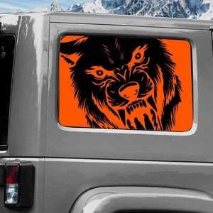 Rear Window Wrap Graphic Decal for Jeep Wrangler 2011-2020 WOLF ORANGE - Picture 1 of 1