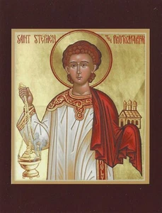 Postcard St. Stephen the Protomartyr Devotional Prayer Card Icon MINT Unused - Imagen 1 de 2