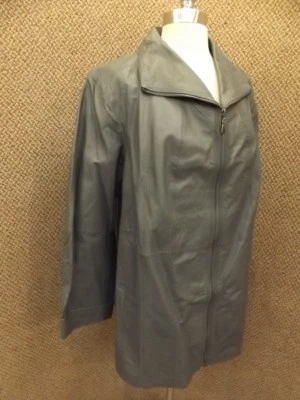 Roaman's новый с Ярлыками женщин плюс размер 20 серый натуральной кожи CLassy трапециевидная куртка - Изображение 1 из 4