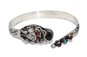 Quartz Bracelet dragon Bracelet Tribal Bracelet Silver Bracelet Tibetan Bracelet - Picture 1 of 3