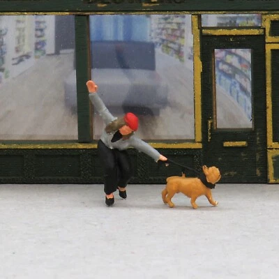 OSBORNS MODELS 3D OSBF196 Spur O Figuren Dame gehende Französische Bulldogge (bemalt)