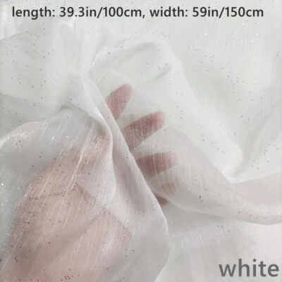 Sheer Shiny Organza Mesh Fabric Costume Shirts Dress Sewing Crafts Material - Image 1 of 4