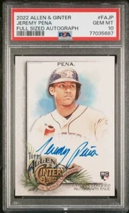 JEREMY PENA 2022 Topps Allen & Ginter #FA-JP RC Rookie Full Sized Auto PSA 10 - Picture 1 of 2