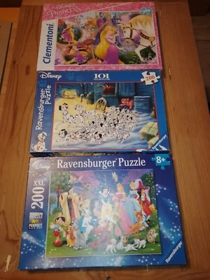 LOTTO 3 x PUZZLE DISNEY CLEMENTONI RAVENSBURGER 101 DALMATIANS, RAPUNZEL 200,250 - Immagine 1 di 4