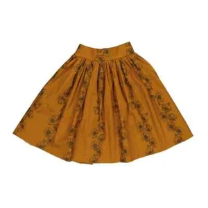 Girl's Carbon Soldier Portia Brown Floral Tulle Full Gathered Cotton Skirt Sz 8 - Picture 1 of 11