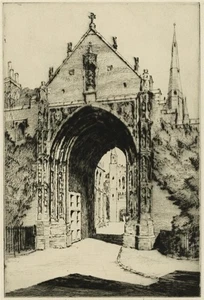 Sybil Andrews (1898-1992) Bleistift signierte Radierung - The Erpingham Gate Norwich - Bild 1 von 7