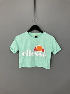 ELLESSE CROPPED T-Shirt - Size UK4 - Mint Green - Great Condition - Women’s - Picture 1 of 4