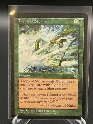 Tropical Storm - Magic The Gathering Card - Mirage - 1996 Vintage LP - Image 1 of 2