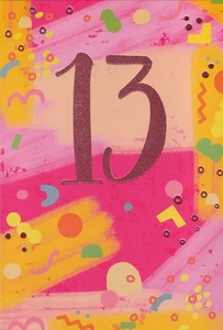 GEBURTSTAGSKARTE 13 '13' UND PASSENDER UMSCHLAG 5" X 7" - Bild 1 von 3