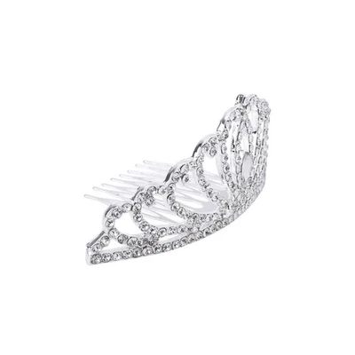  Tiara a forma di cuore Corona Tiara scintillante con strass Tiara nuziale Tiara - Immagine 1 di 4
