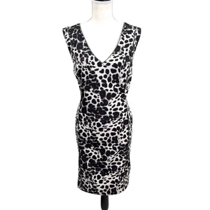 JLO Jennifer Lopez Animal Print Pencil Sheath Dress Sz 16 Office Siren Mob Wife - Picture 1 of 12