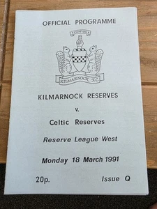 Kilmarnock V Celtic Reserve League 18th March 1991 L6 - Picture 1 of 2