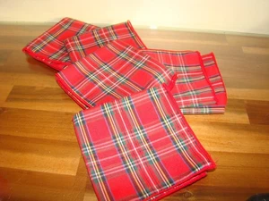 Schottenkaro Weihnachten rot grün weiß kariert Baumwolle Stoff Servietten Cocktail 9x9 FÜNF - Bild 1 von 2