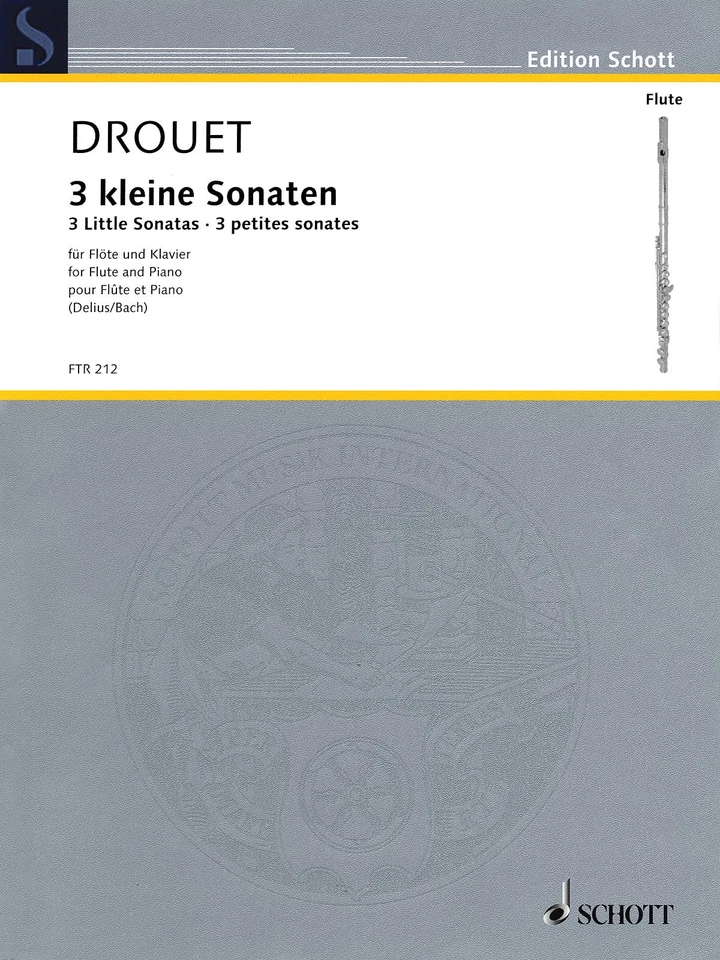 Drouet 3 Little Sonatas Flute & Piano Classical Sheet Music Schott Book - Image 1 of 1
