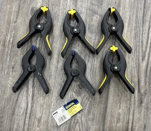 2 Irwin & 4 More Plastic Spring Clamp Clamps Woodworking 6 Pc Lot - Picture 1 of 3