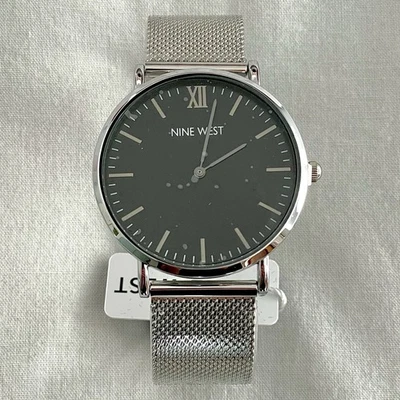 Relógio de quartzo masculino Nine West Asher 31 mm movimento japonês pulseira de malha de metal - Imagem 1 de 4