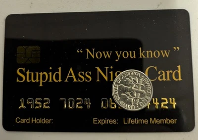 Aromabug: Divertida tarjeta bancaria falsa (STUPID ASS NI XX A CARD) paquete de 4 Foto 1 de 4