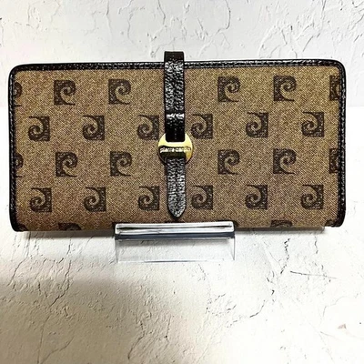 Pierre Cardin Long Wallet Canvas Leather in Brown USED Good Condition - Image 1 of 4