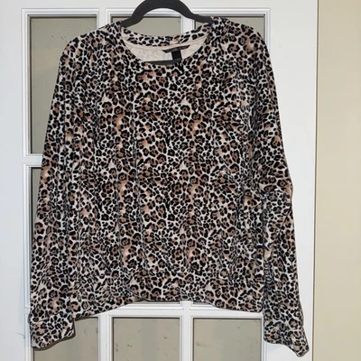 VICTORIA'S SECRET Mujer Terciopelo Sudadera Estampado Animal Pullover Top XL Foto 1 de 4
