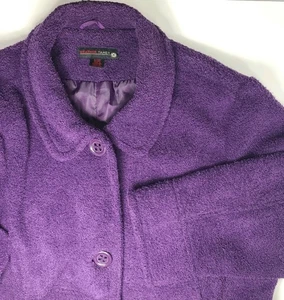Weather Tamer Women’s 3X Purple Textured Button Front Coat Longline Winter Lined - Picture 1 of 7