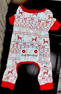 Пижамы для рождественских праздников из меха собаки щенка цельные размер средний Bah Humbug - Изображение 1 из 4